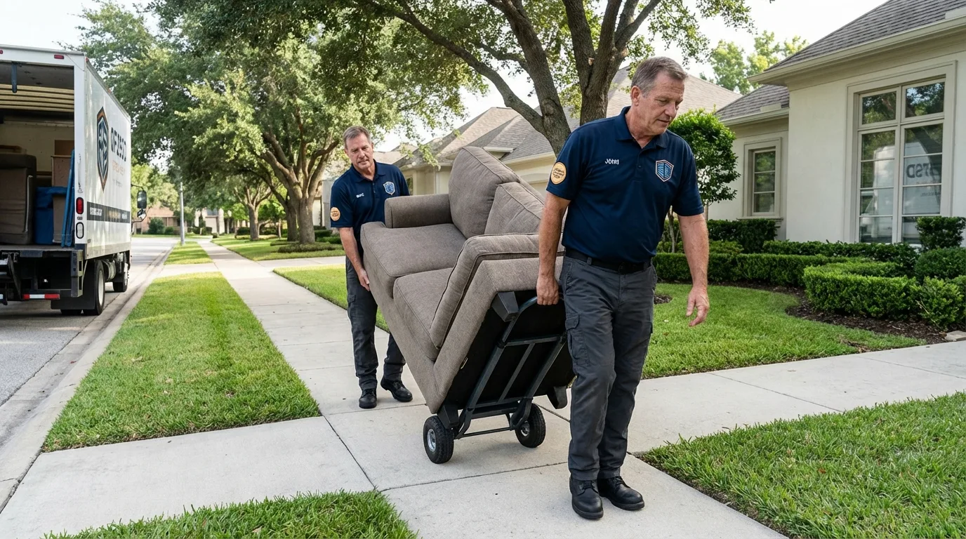 Local residential moving crew loading furniture in Orangeburg, NY